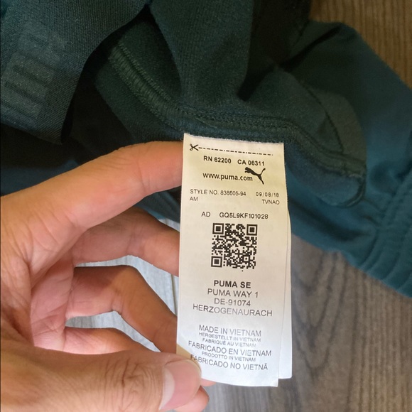 Puma Contrast Dark Green Full Zip Track/Field Jacket - Picture 7 of 7